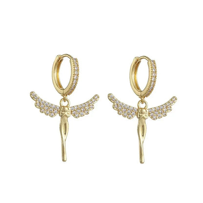 HypeHub Color Diamond Cross Hoop Earrings – American Style Ear Clip