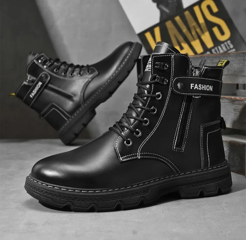 Men's Works Boots Spring Autumn Anti-slip Waterproof Male Sneakers Desert Tactical Boots Outdoor Travel Wear-resistant Man Shoes