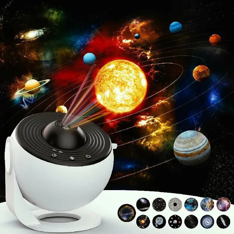 Galaxy Projector for Bedroom, HD Image Star Projector Galaxy Light Adjustable Knob, 13 Film Discs Planetarium Projector for Kids