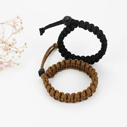 Adjustable Men Women Survival Emergency Bracelet Paracord Bracelet Weaving Wristband for Camping Hiking Outdoor Tool Accessories