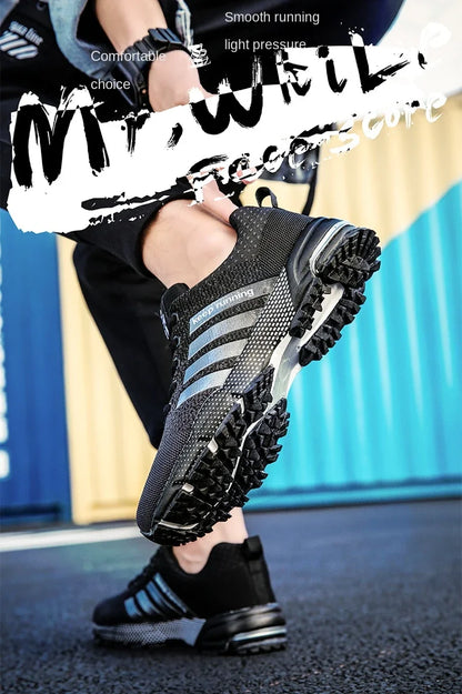 Men Sneakers Fashion Breathable Mesh Comfortable Black Sports Shoes Anti-Slip Outdoor Casual Running Mens Shoe Zapatillas Hombre