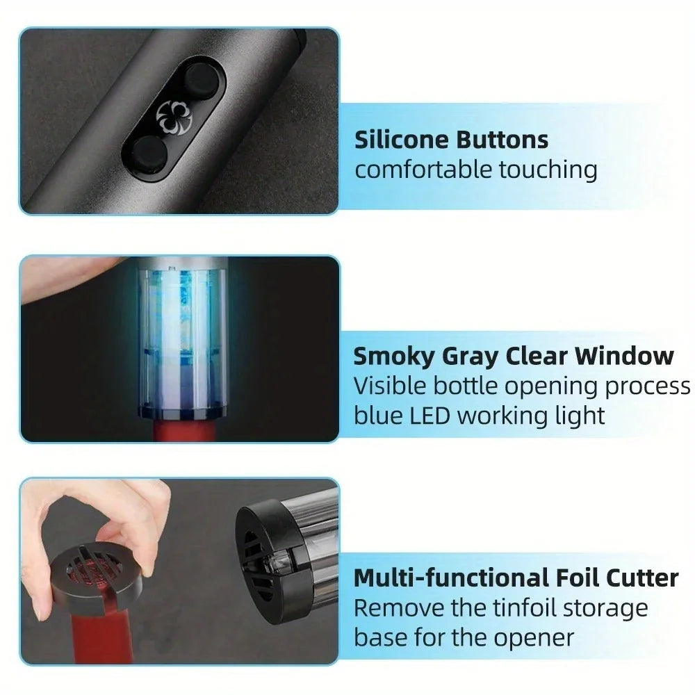 FENSTOEN Electric Wine Bottle Opener – USB Rechargeable Automatic Corkscrew
