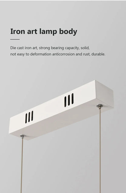 Qyartistry Modern LED Chandelier – Polished Chrome Linear Pendant Lamp