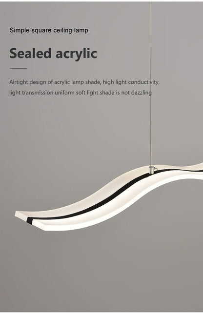 Qyartistry Modern LED Chandelier – Polished Chrome Linear Pendant Lamp