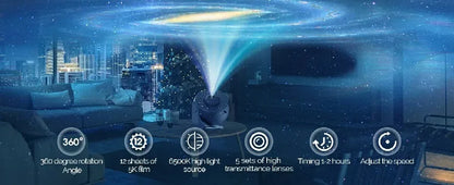 Galaxy Projector for Bedroom, HD Image Star Projector Galaxy Light Adjustable Knob, 13 Film Discs Planetarium Projector for Kids