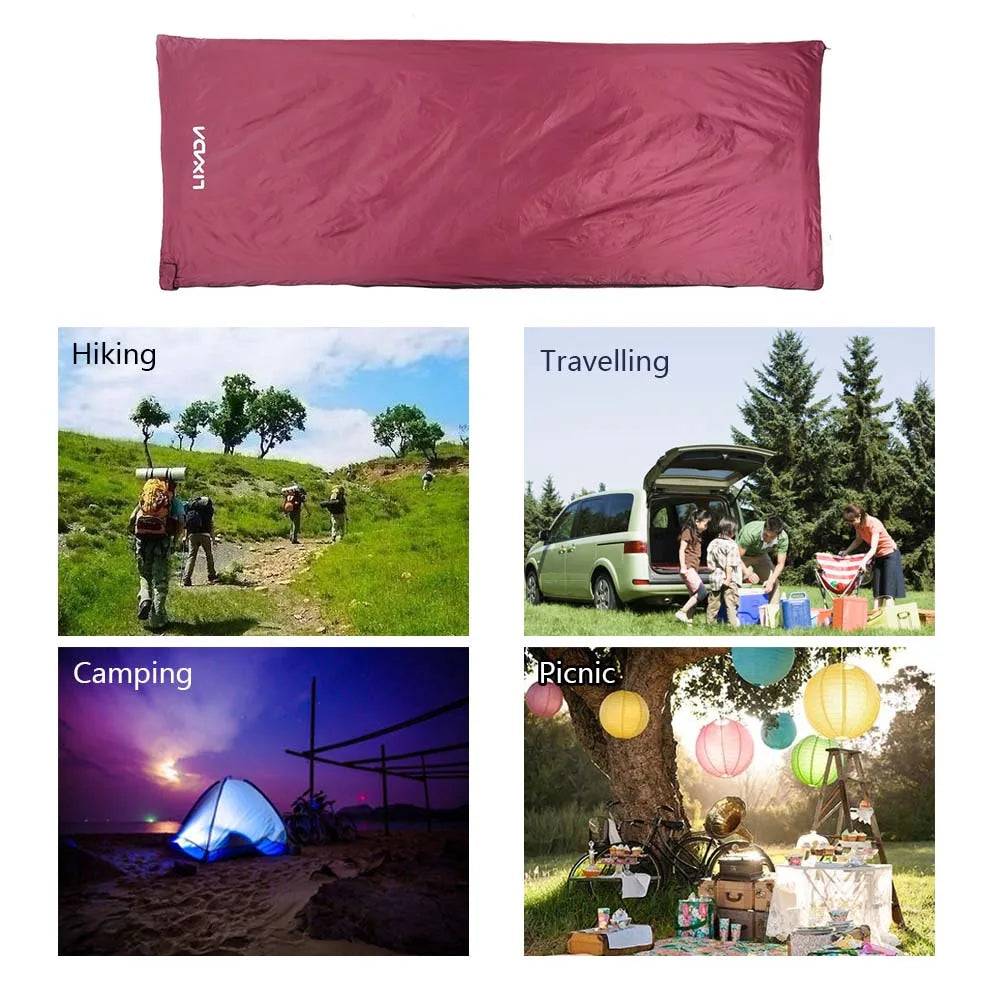 Lixada 190 * 75cm Outdoor Envelope Sleeping Bag Camping Travel Hiking Multifunction Ultra-light 680g