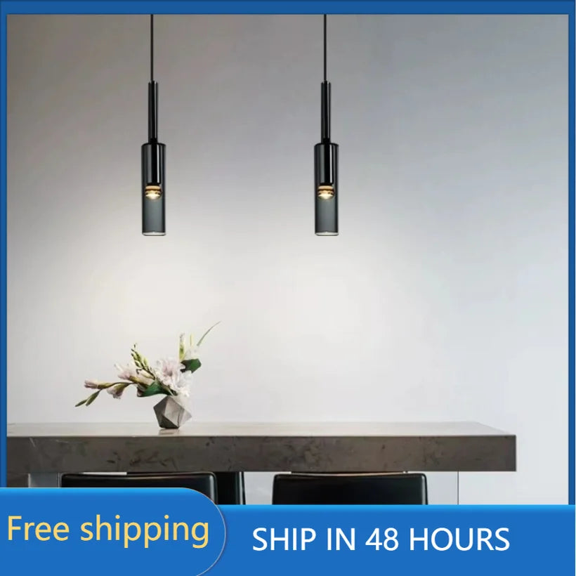 HypeHub Modern Black Glass Bottle Pendant Light – Kitchen Island E27