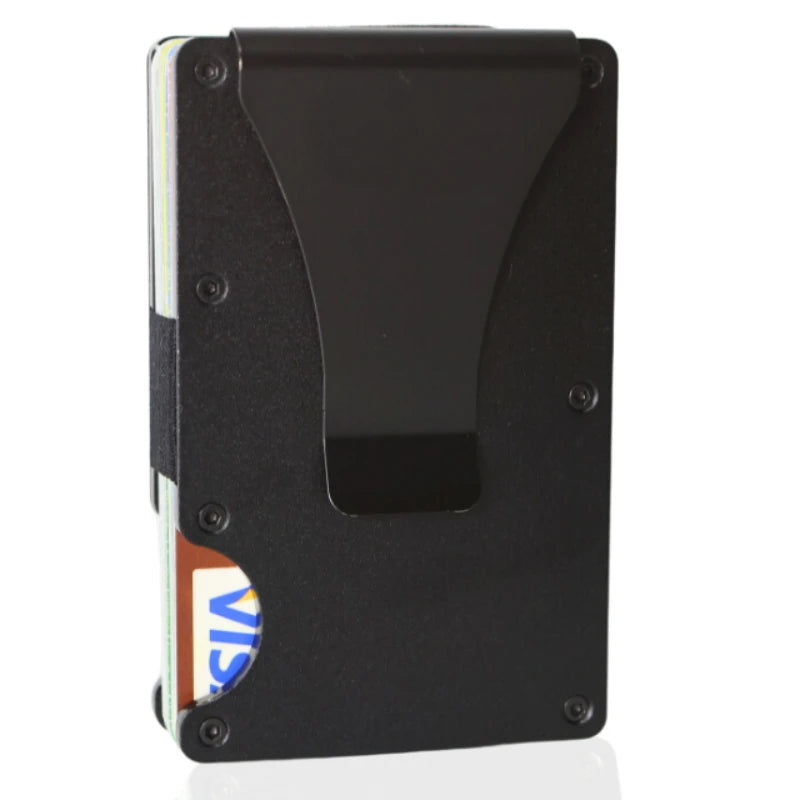 Slim Wallet For Men - Front Pocket RFID Blocking Minimalist Wallet For Men - Metal Wallet With Money Clip For Men