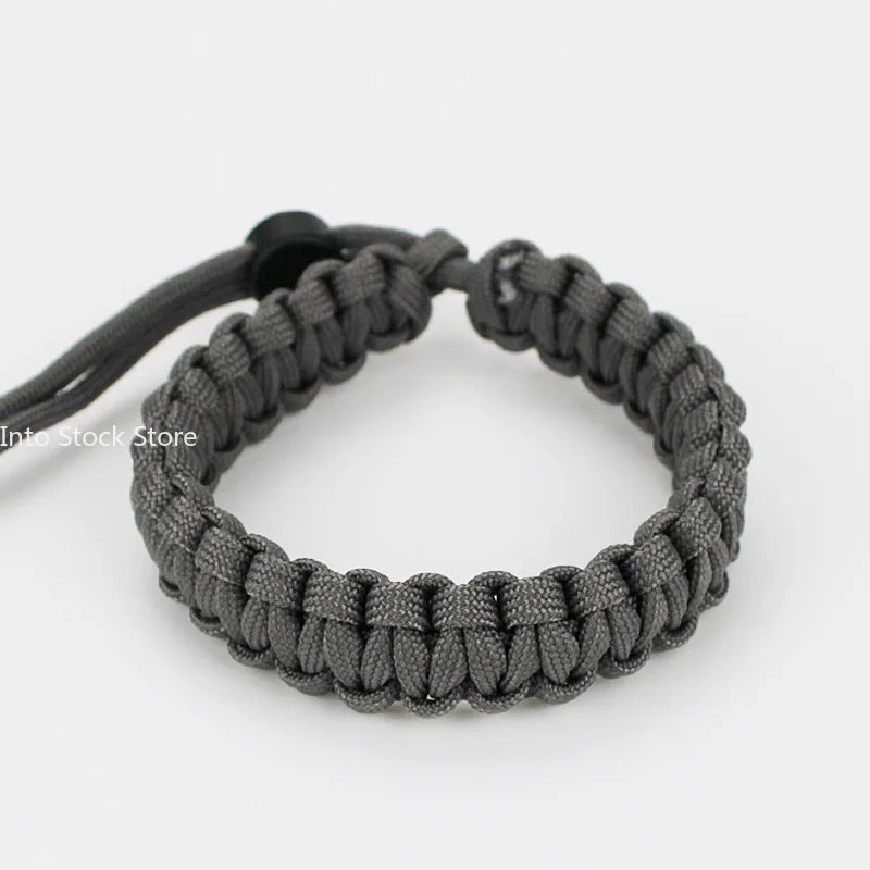 Adjustable Men Women Survival Emergency Bracelet Paracord Bracelet Weaving Wristband for Camping Hiking Outdoor Tool Accessories