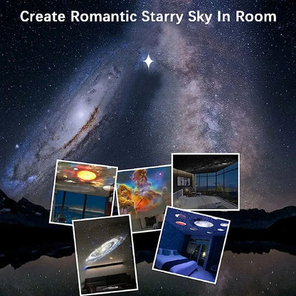 Galaxy Projector for Bedroom, HD Image Star Projector Galaxy Light Adjustable Knob, 13 Film Discs Planetarium Projector for Kids