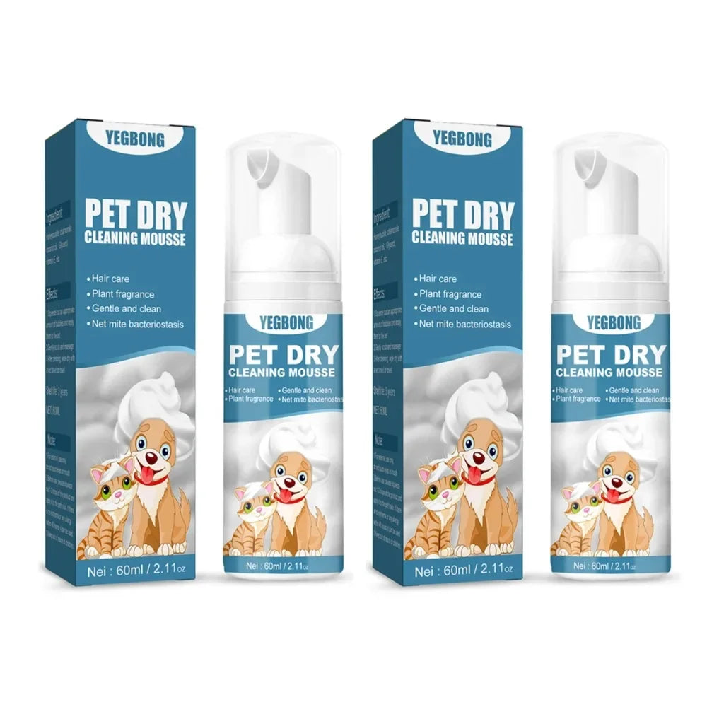 Portable Dog Dry Cleaning Shampoo Great Smelling Cat Dry Shampoo Deodorant No Rinse Cleaner for Pet Outdoor Travel Bath Supplies