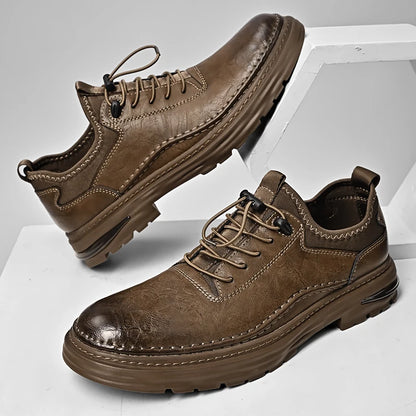 Solid Color Casual Board Shoes Versatile Trendy Sports Sneakers Fashion Lace Up Mens Oxford Shoes Retro Style Male Business Shoe
