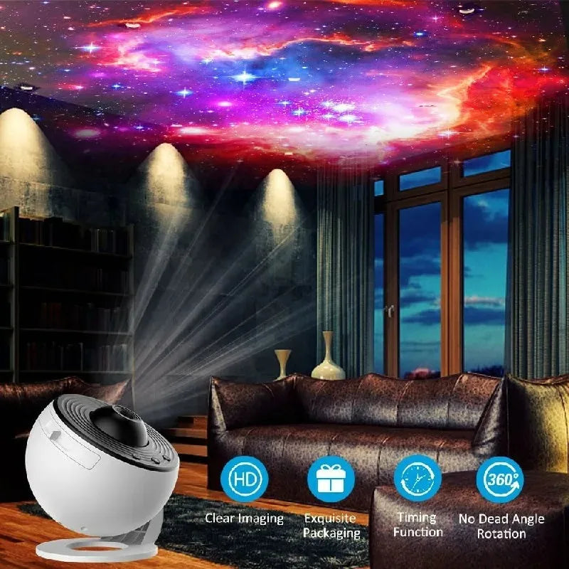 Galaxy Projector for Bedroom, HD Image Star Projector Galaxy Light Adjustable Knob, 13 Film Discs Planetarium Projector for Kids