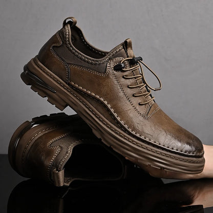 Solid Color Casual Board Shoes Versatile Trendy Sports Sneakers Fashion Lace Up Mens Oxford Shoes Retro Style Male Business Shoe