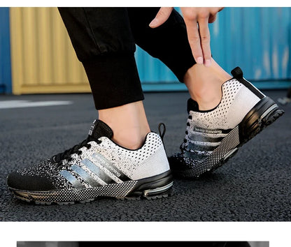 Men Sneakers Fashion Breathable Mesh Comfortable Black Sports Shoes Anti-Slip Outdoor Casual Running Mens Shoe Zapatillas Hombre