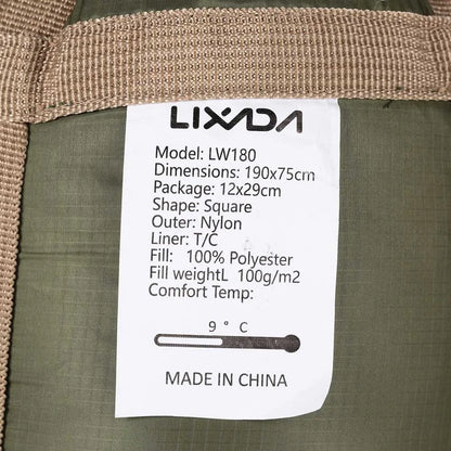 Lixada 190 * 75cm Outdoor Envelope Sleeping Bag Camping Travel Hiking Multifunction Ultra-light 680g