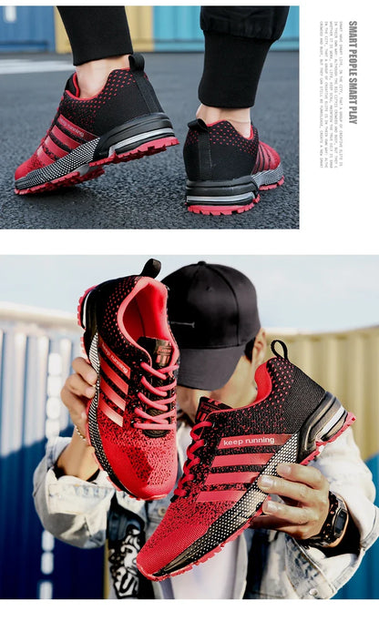 Men Sneakers Fashion Breathable Mesh Comfortable Black Sports Shoes Anti-Slip Outdoor Casual Running Mens Shoe Zapatillas Hombre