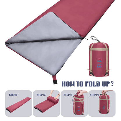 Lixada 190 * 75cm Outdoor Envelope Sleeping Bag Camping Travel Hiking Multifunction Ultra-light 680g