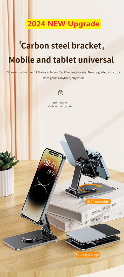 VIKEFON Universal Aluminum Alloy Foldable Phone & Tablet Stand – Adjustable