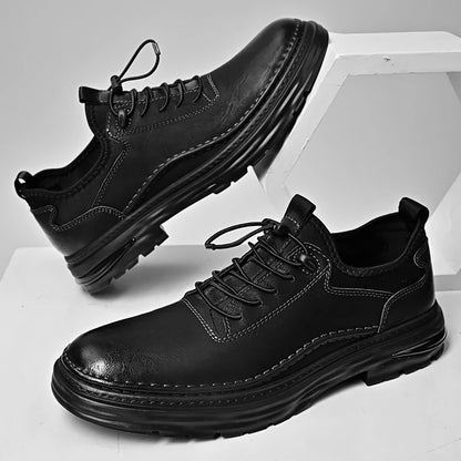 Solid Color Casual Board Shoes Versatile Trendy Sports Sneakers Fashion Lace Up Mens Oxford Shoes Retro Style Male Business Shoe