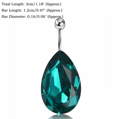 BLUELANS Rhinestone Double Cross Dangle Navel Ring – Surgical Steel Belly Button Piercing