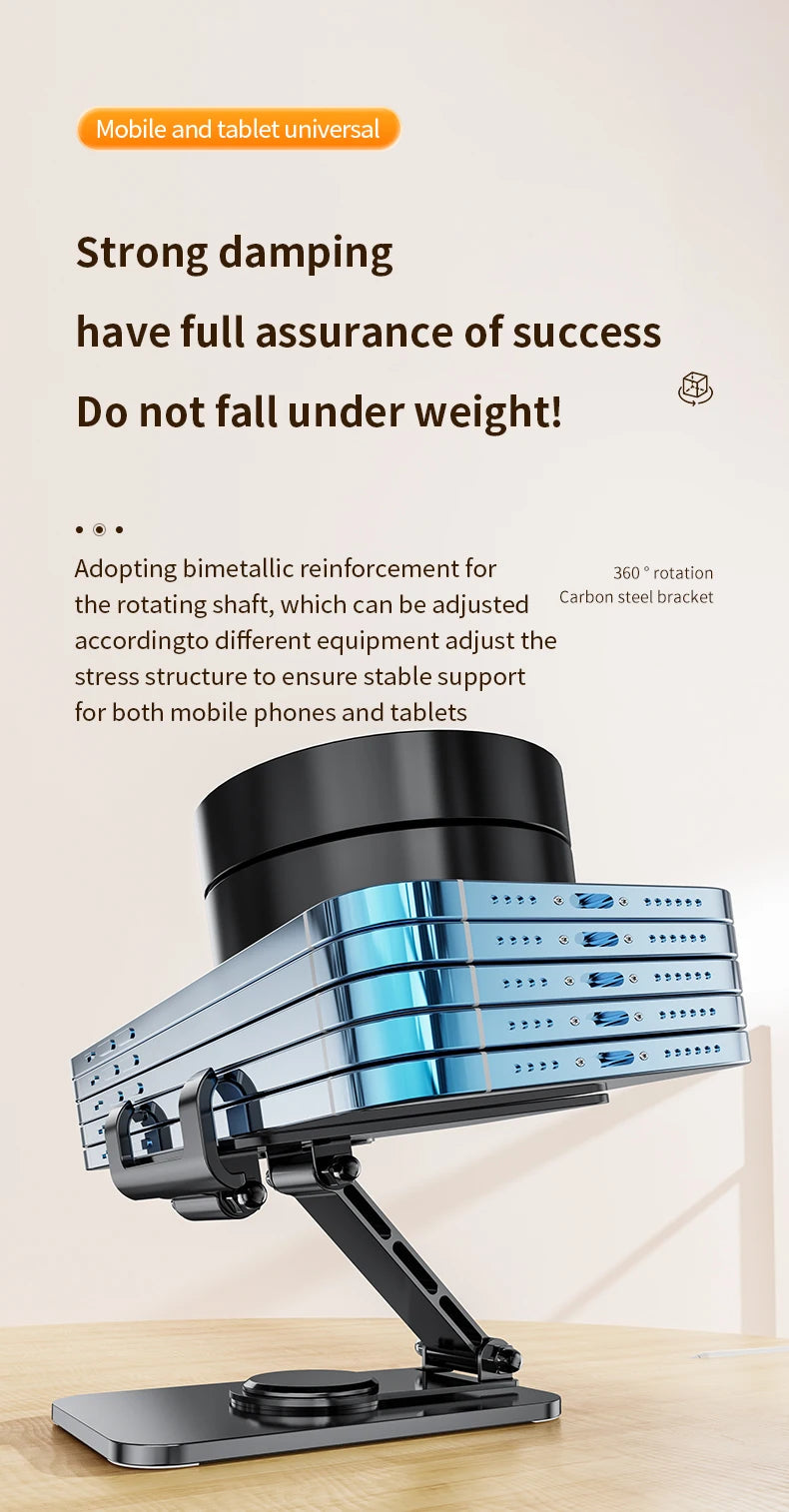 VIKEFON Universal Aluminum Alloy Foldable Phone & Tablet Stand – Adjustable