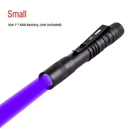 395nm UV Flashlight Ultraviolet Torch With Pen Clip Portable Violet Light Pet Urine Scorpion Detector UV Lamp Use AAA Batteries