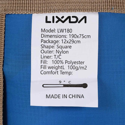 Lixada 190 * 75cm Outdoor Envelope Sleeping Bag Camping Travel Hiking Multifunction Ultra-light 680g
