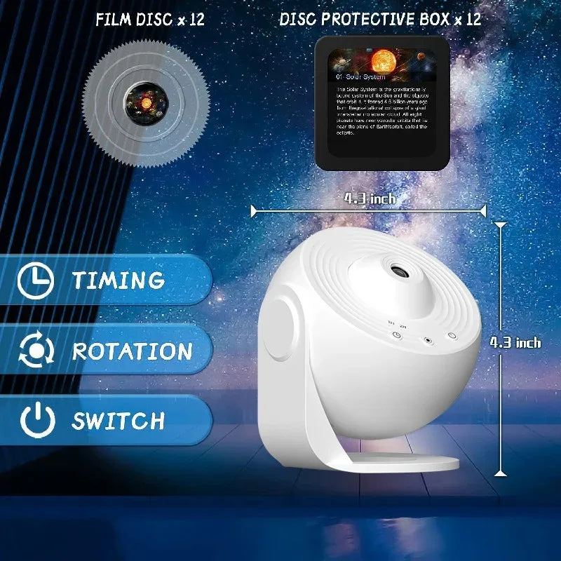 Galaxy Projector for Bedroom, HD Image Star Projector Galaxy Light Adjustable Knob, 13 Film Discs Planetarium Projector for Kids