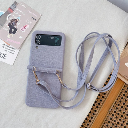 szHAIyu Crossbody PU Leather Phone Case for Samsung Galaxy Z Flip 6 5 4 3