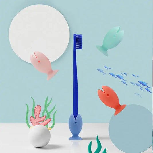 Aihogard Silicone Fish Suction Cup Toothbrush Holder – Travel Cover