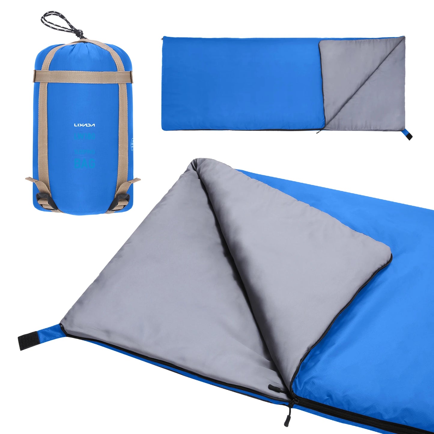 Lixada 190 * 75cm Outdoor Envelope Sleeping Bag Camping Travel Hiking Multifunction Ultra-light 680g