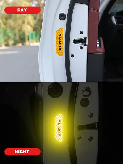 Reflective Car Door Sticker Safety Opening Warning Reflector Tape Decal Auto Car Accessories Exterior Interior Reflector Sticker