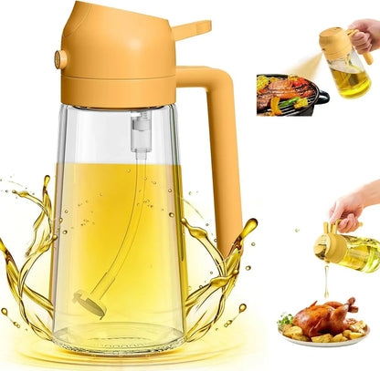 HypeHub 2-in-1 Glass Olive Oil Sprayer – Anti-Leak Cooking Mister