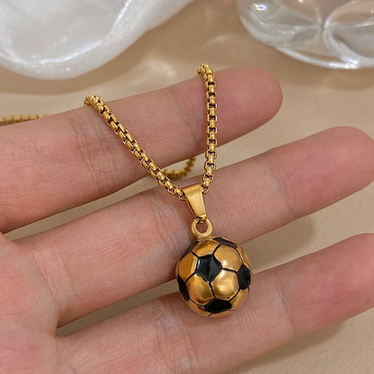Flashbuy Stainless Steel Soccer Football Pendant Necklace for Men & Women