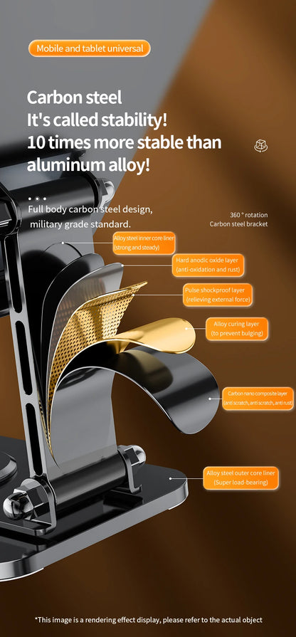 VIKEFON Universal Aluminum Alloy Foldable Phone & Tablet Stand – Adjustable