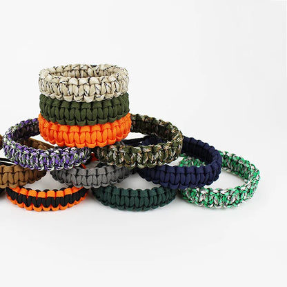 Adjustable Men Women Survival Emergency Bracelet Paracord Bracelet Weaving Wristband for Camping Hiking Outdoor Tool Accessories