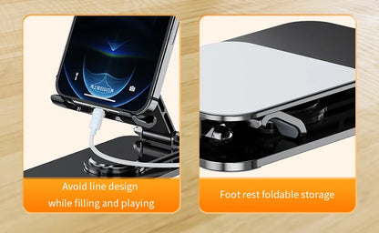 VIKEFON Universal Aluminum Alloy Foldable Phone & Tablet Stand – Adjustable