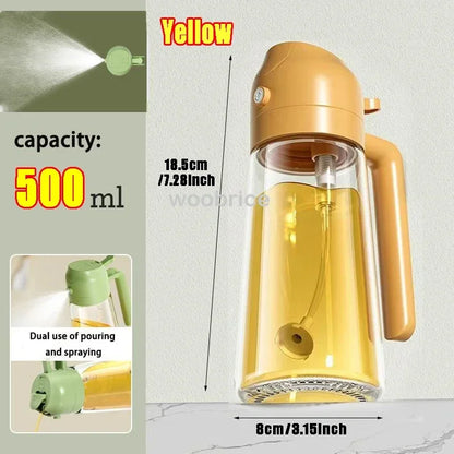 HypeHub 2-in-1 Glass Olive Oil Sprayer – Anti-Leak Cooking Mister