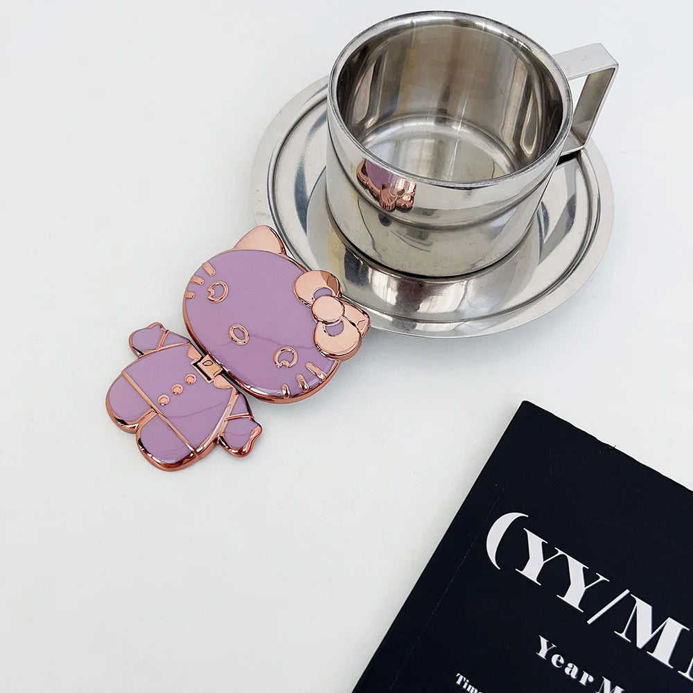 Sanrio Kuromi Phone Holder with Makeup Mirror – Rotatable Stand