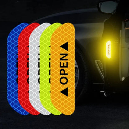 Reflective Car Door Sticker Safety Opening Warning Reflector Tape Decal Auto Car Accessories Exterior Interior Reflector Sticker