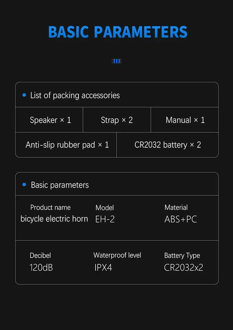 TWOOC 120dB Electric Bicycle Horn – Loud Warning for Road & MTB Bikes