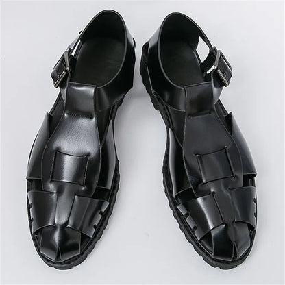 Summer Fashion New Men Gladiators Gold Buckle Platform Casual Shoes Breathable Beach Sandals Outdoor Slippers Plus Size