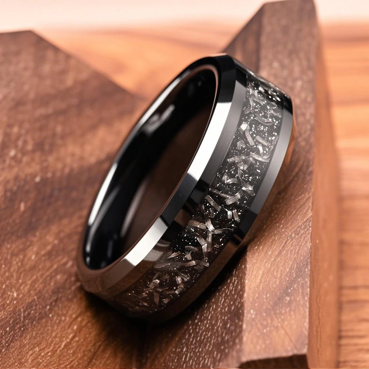 HypeHub Men's Tungsten Carbide Wedding Band – Meteorite Engagement Ring