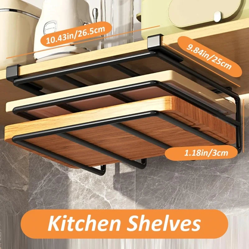 HypeHub Under Cabinet Kitchen Hanging Organizer Rack – Metal Hooks
