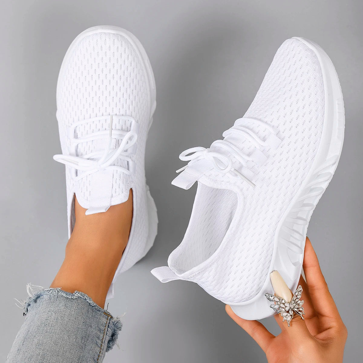 Women's summer breathable mesh flat shoes women's shoes casual sneakers shoes, clearance free shipping