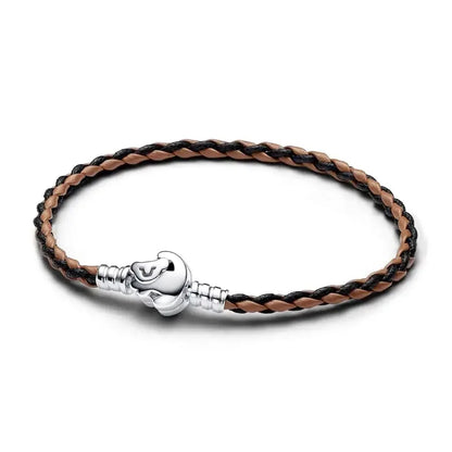 MINISO Women's Blue Knitted Leather Bracelet – Charm Bead Jewelry