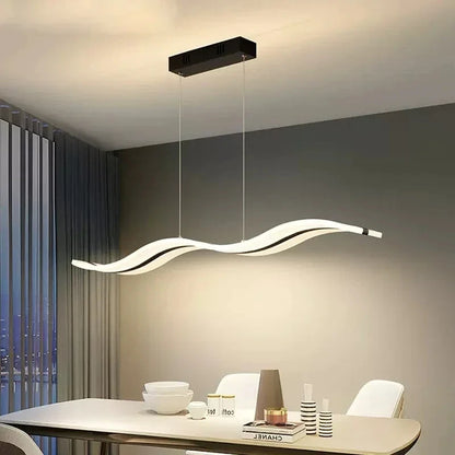 Qyartistry Modern LED Chandelier – Polished Chrome Linear Pendant Lamp