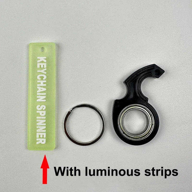 Spinner Stress Toy Metal Idget Toys Kids Fingertip Spinning Keyring Finger Fidget Ring Relieve Boredom Party Gifts Keychain