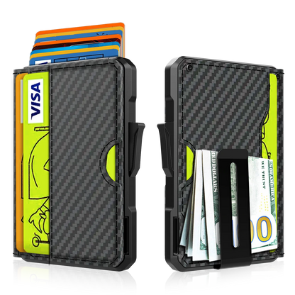 Wallet for Men - with Money Clip Slim Leather Slots Credit Card Holder RFID Blocking Bifold Minimalist Wallet